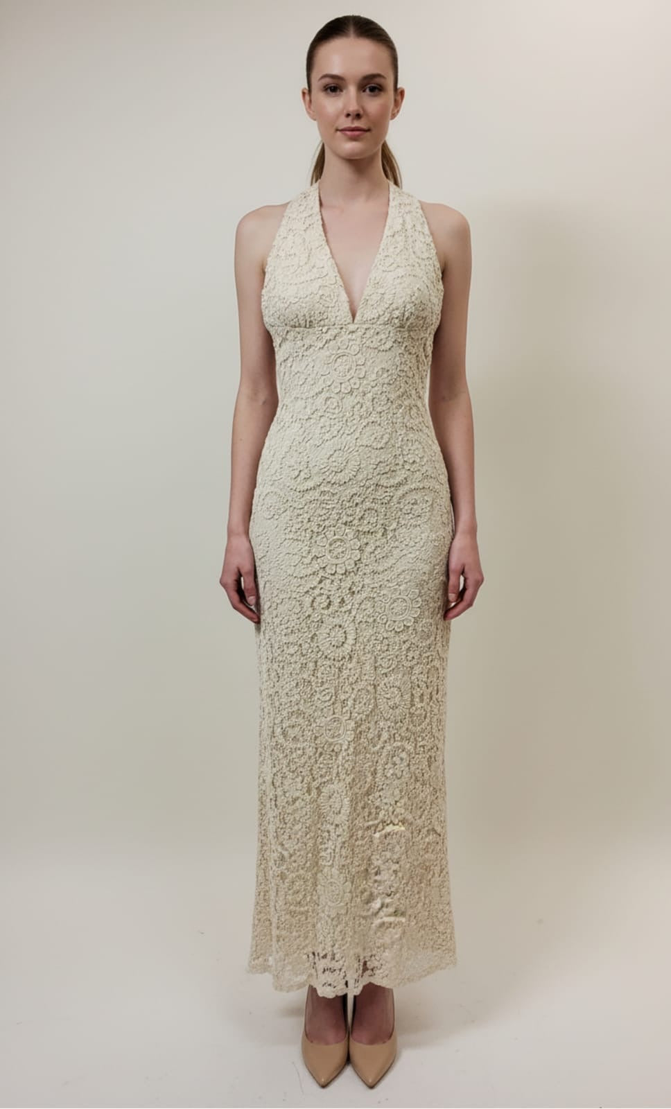 MARCELA LACE HALTER DRESS