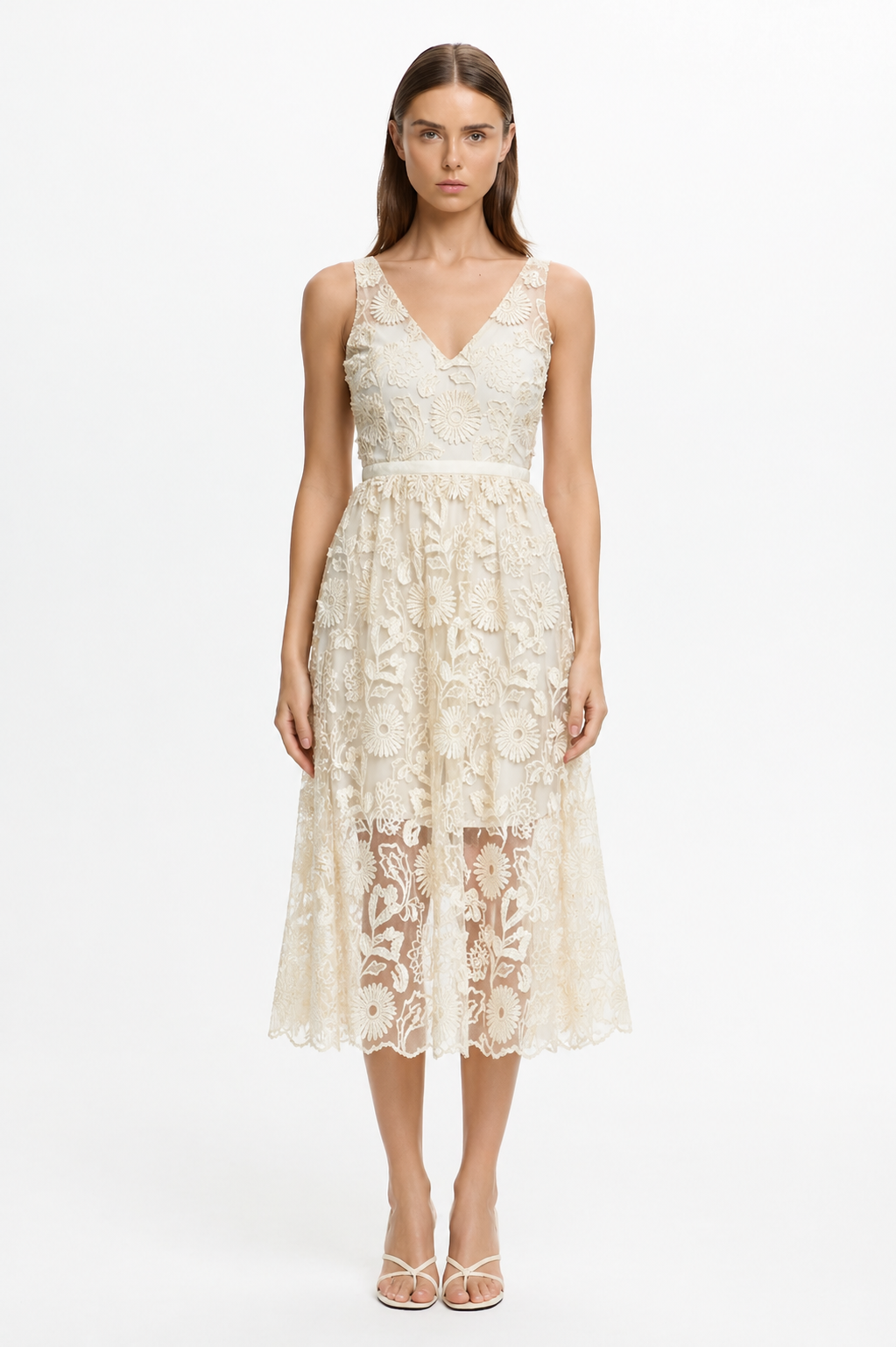 RILEY MIDI LACE DRESS