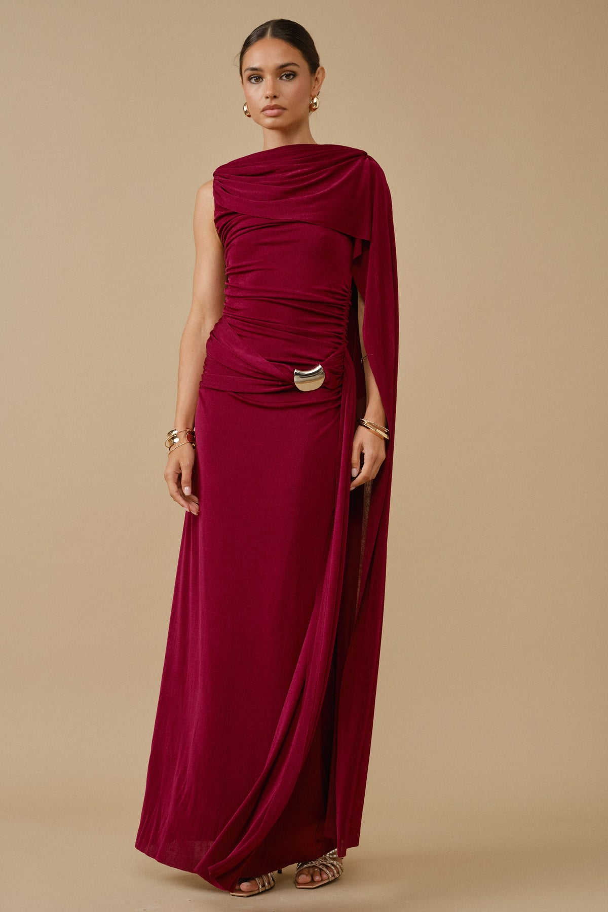 DALILAH DRESS IN BURGUNDY