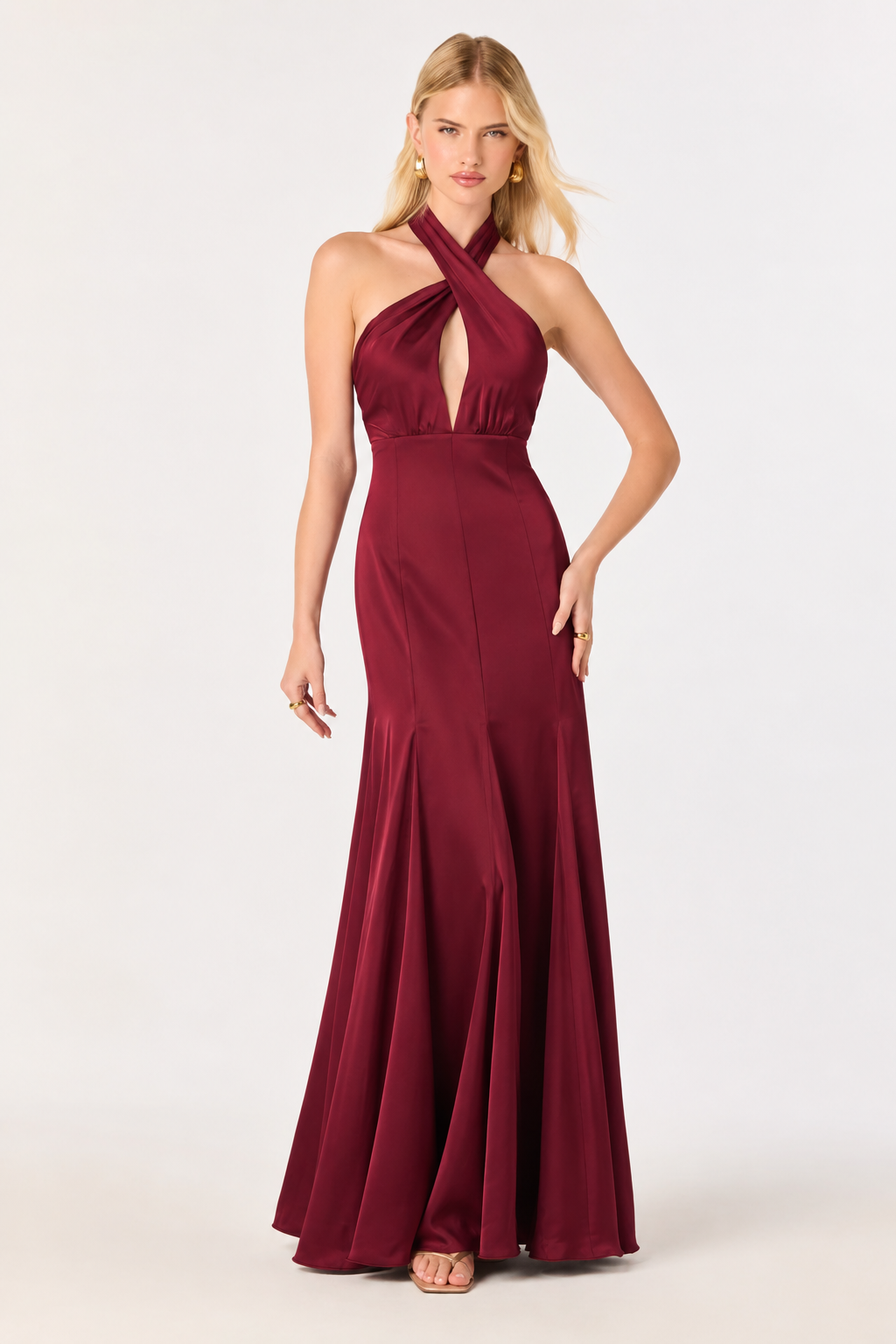 DESIRE BURGUNDY MAXI DRESS