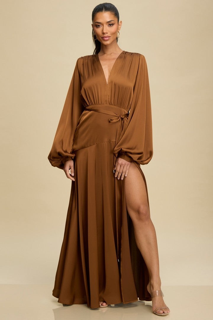 ANABEL MAXI LONG SLEEVE MARRÓN