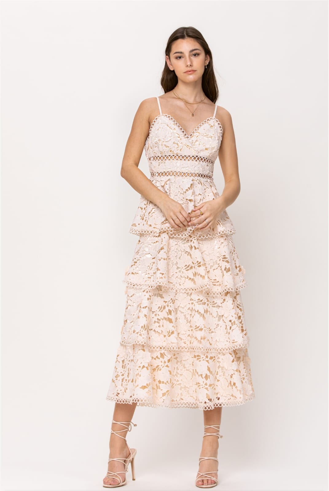 KELLY LACE BEUGE MIDI DRESS