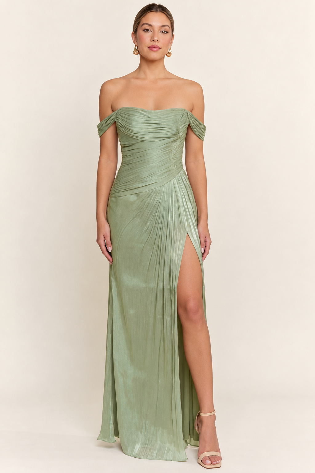 DARIELLA OFF THE SHOULDER SAGE