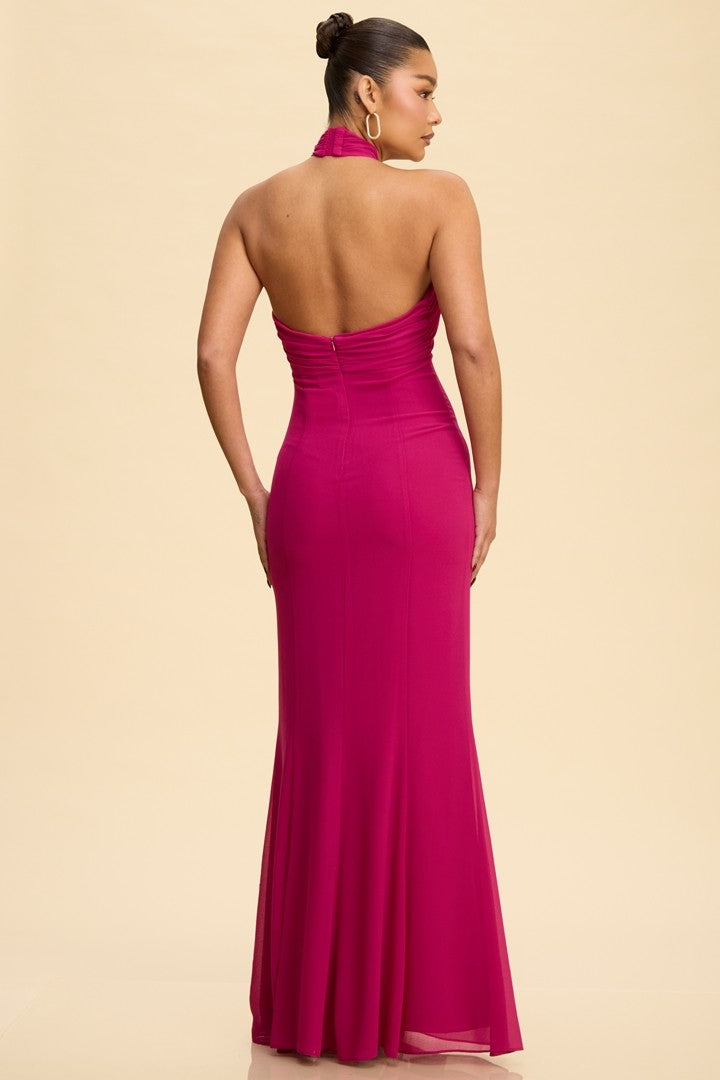 SARAH HALTER MAGENTA DRESS