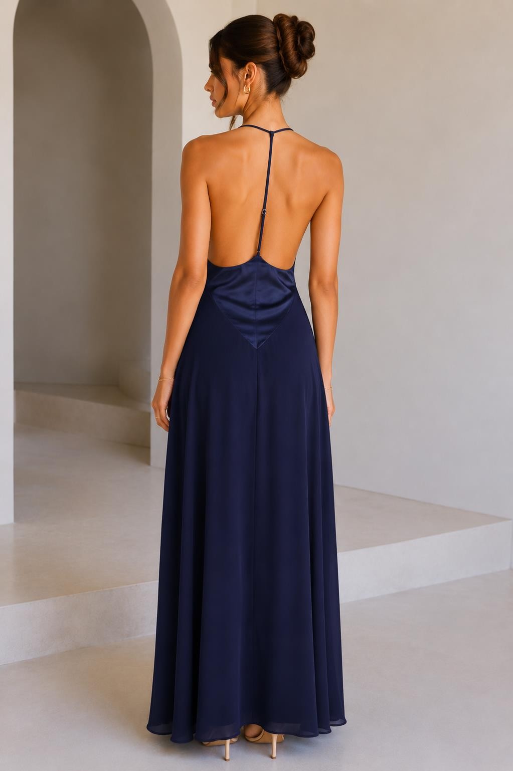 LANCY MIDI DRESS IN NAVY