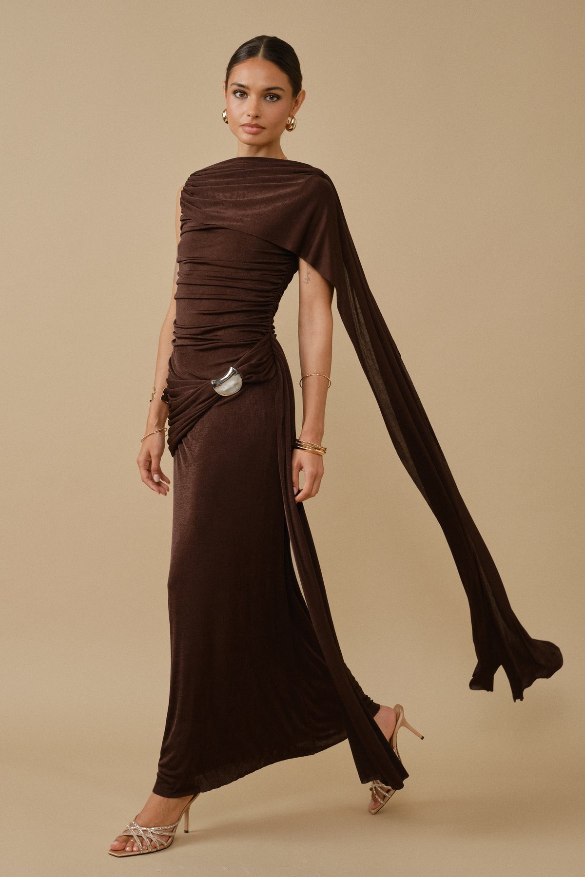 DALILAH DRESS IN BROWN