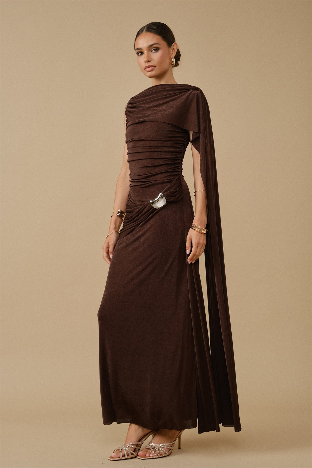 DALILAH DRESS IN BROWN