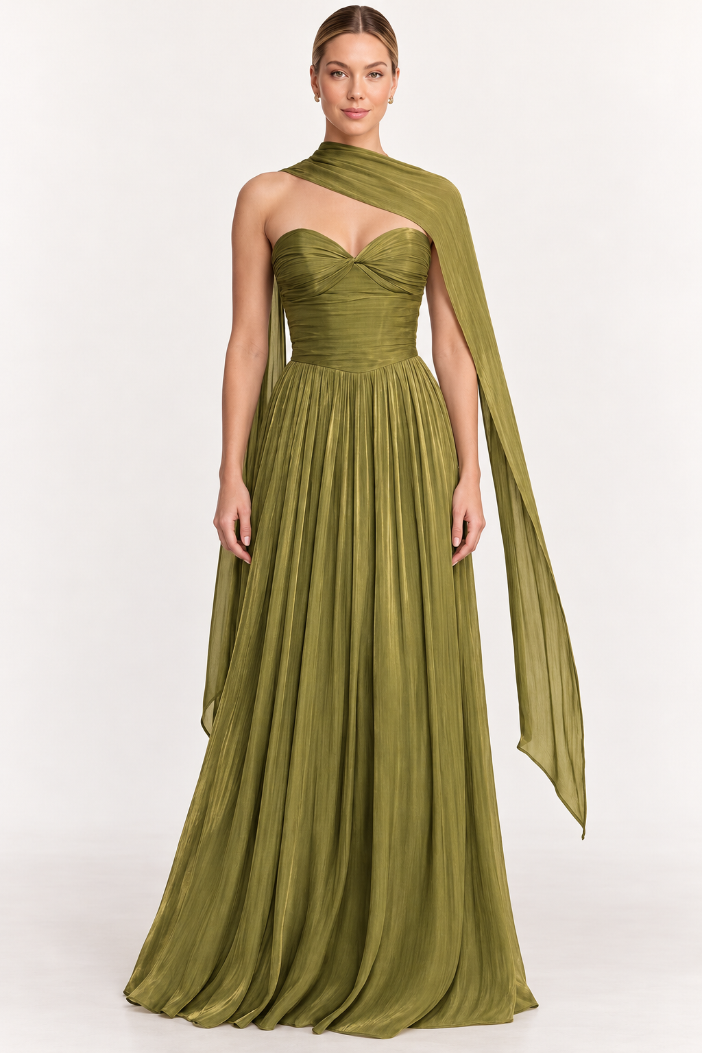 MARLENE MAXI DRESS WITH SCARF GREEN