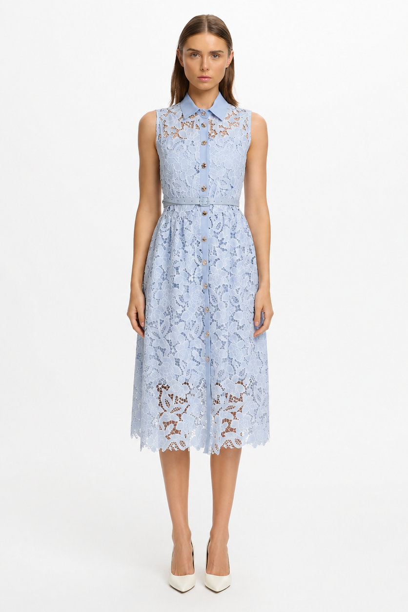 LESLIE BLUE LACE DRESS