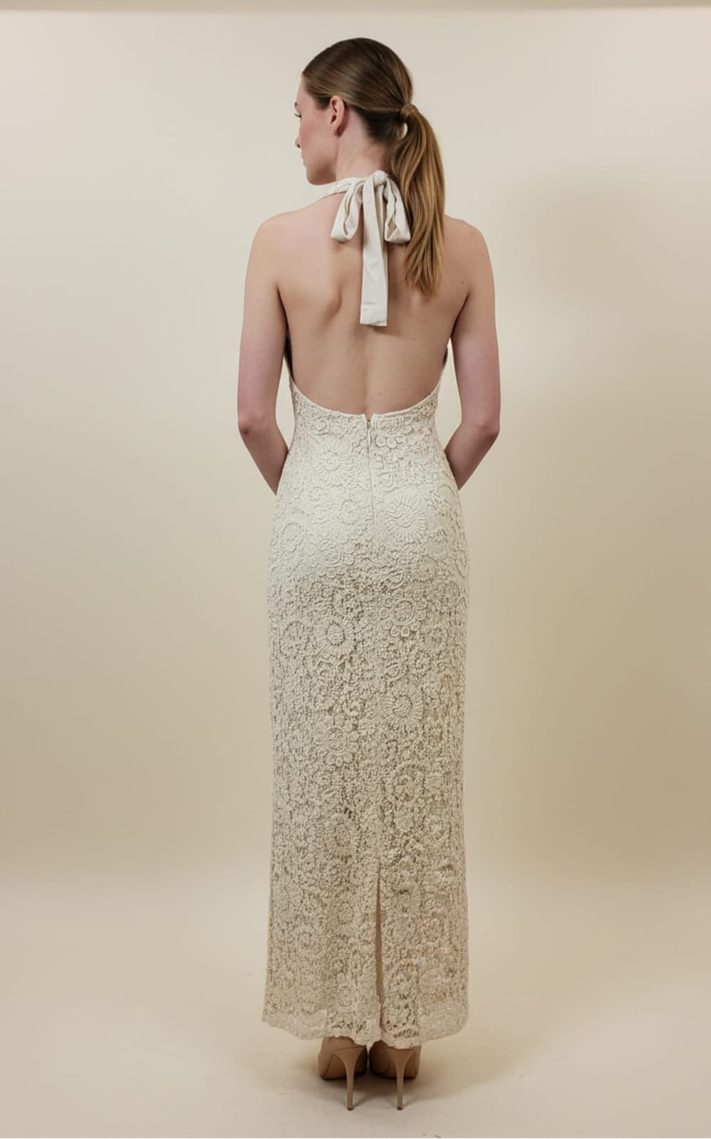 MARCELA LACE HALTER DRESS