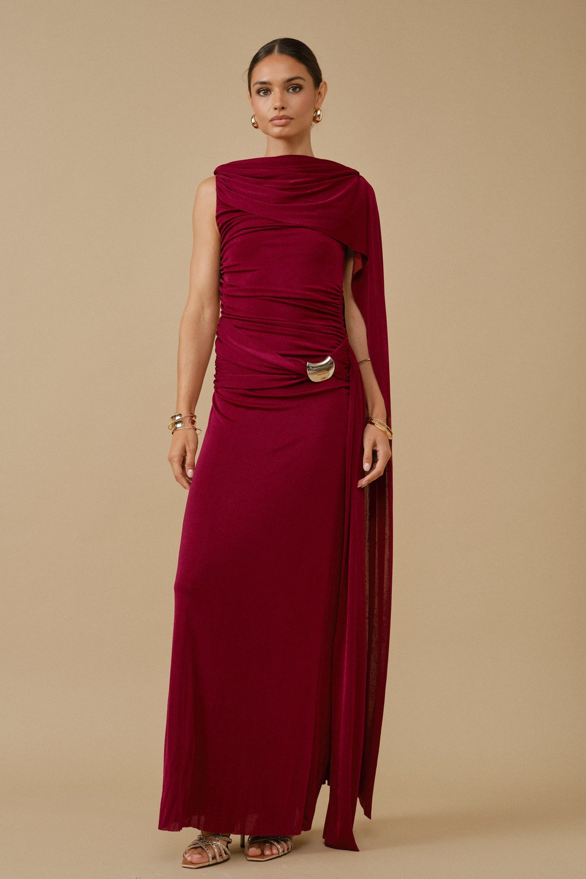DALILAH DRESS IN BURGUNDY