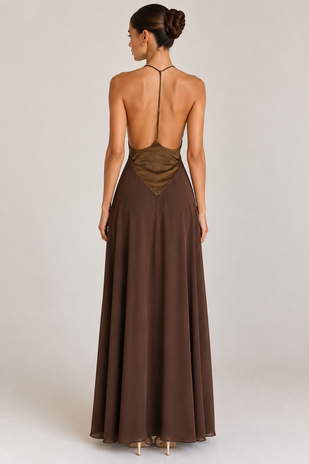 LANCY MIDI DRESS IN CHOCOLATE