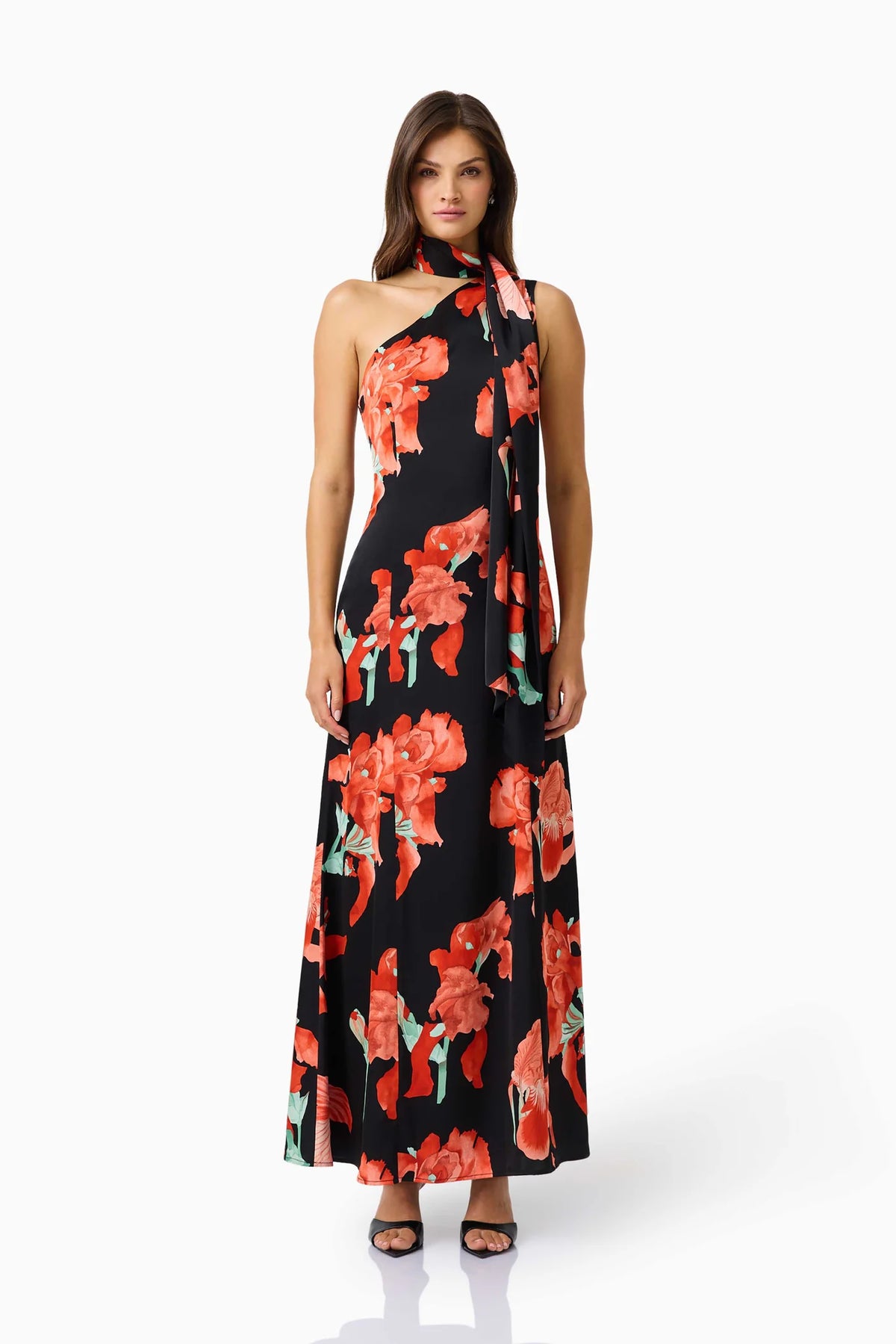 MAELIS MAXI DRESS IN BLACK AND RED