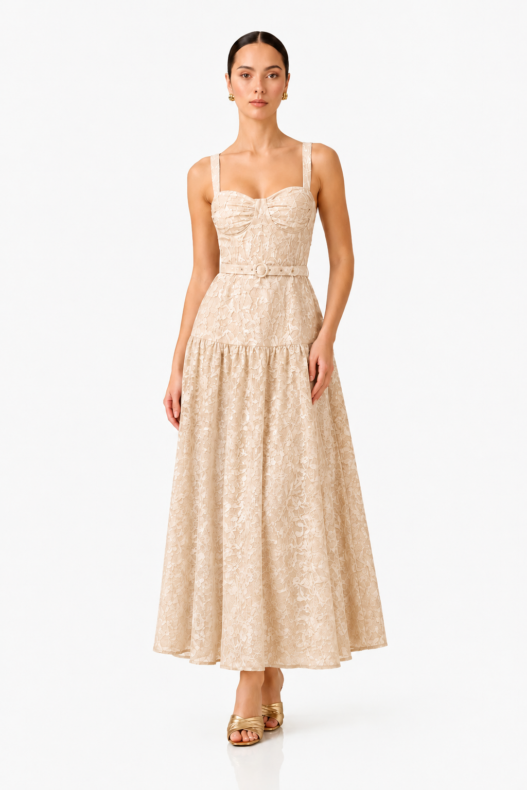 BETTYNA MIDI DRESS WALNUTS