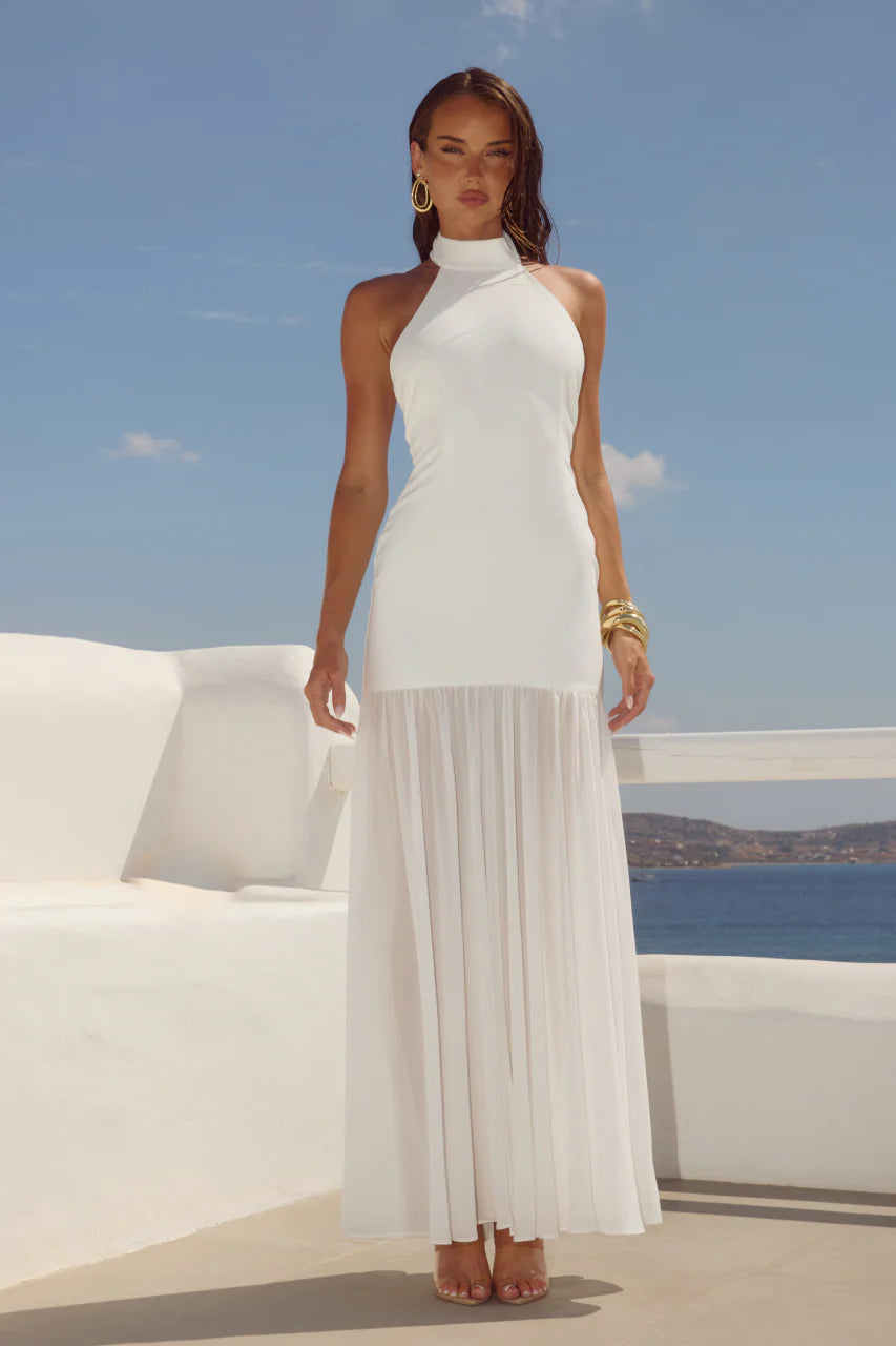 YAZMIN HALTER MAXI DRESS IVORY