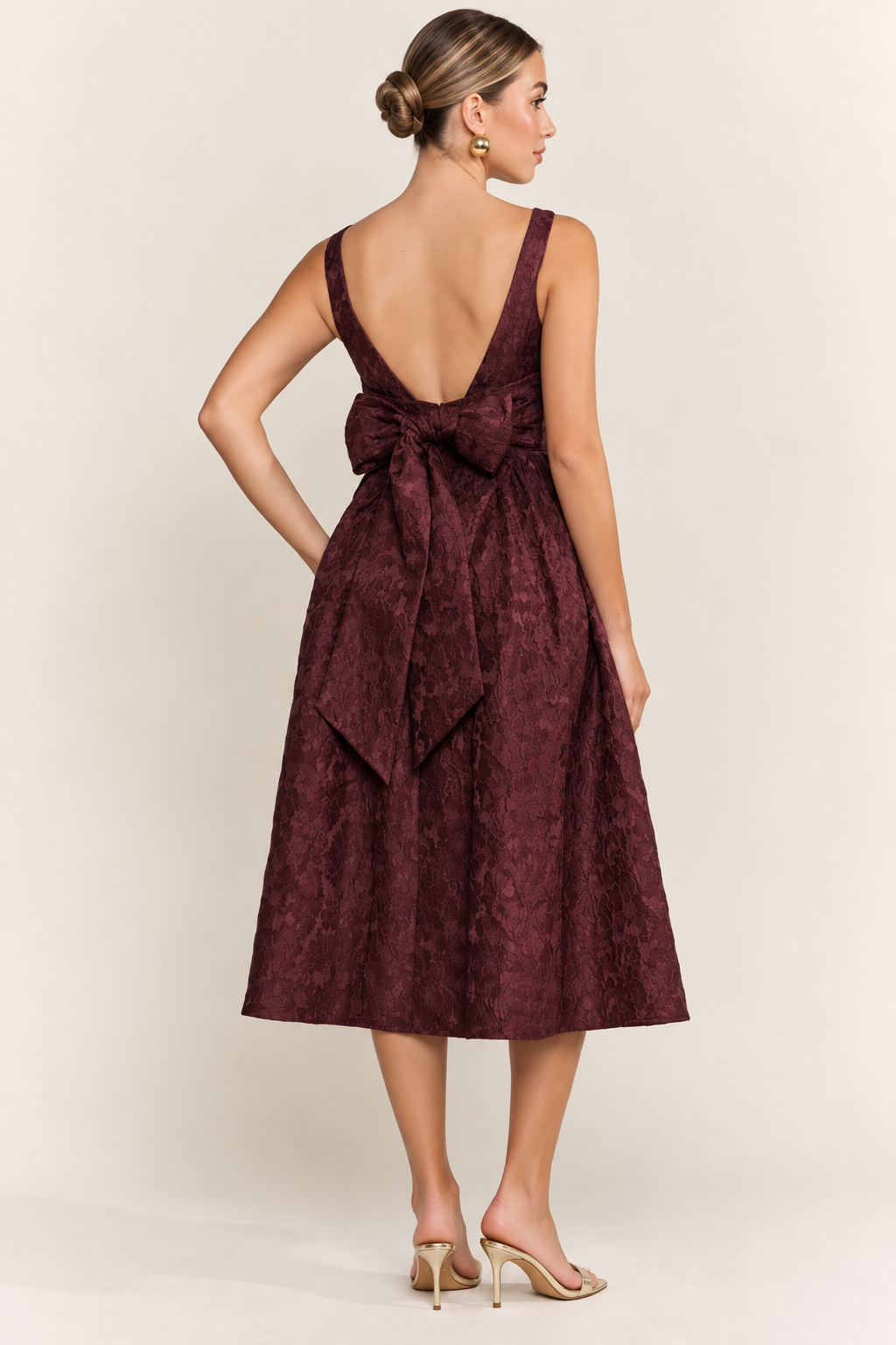 MANDY MIDI DRESS BURGUNDY