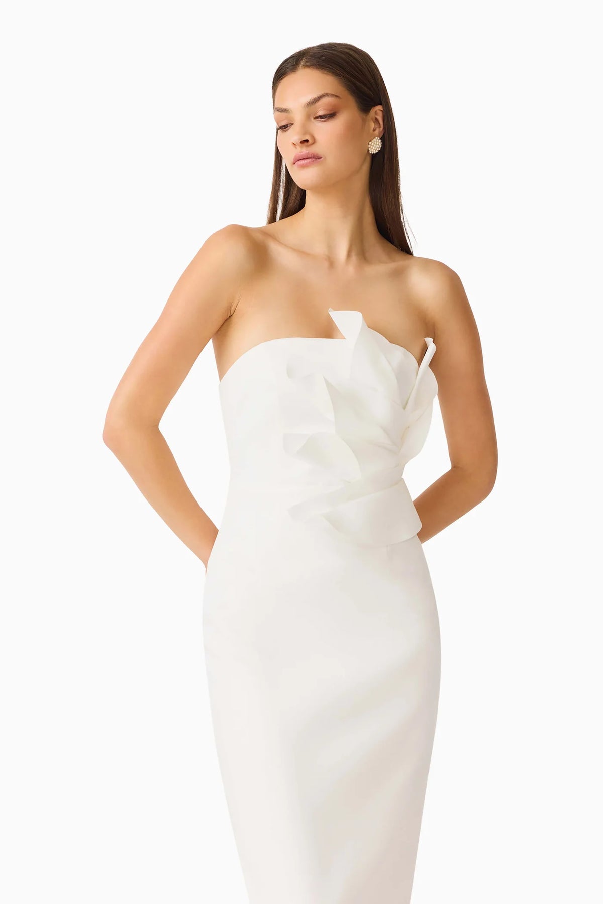 LAURENTIA COLUMN MIDI WHITE