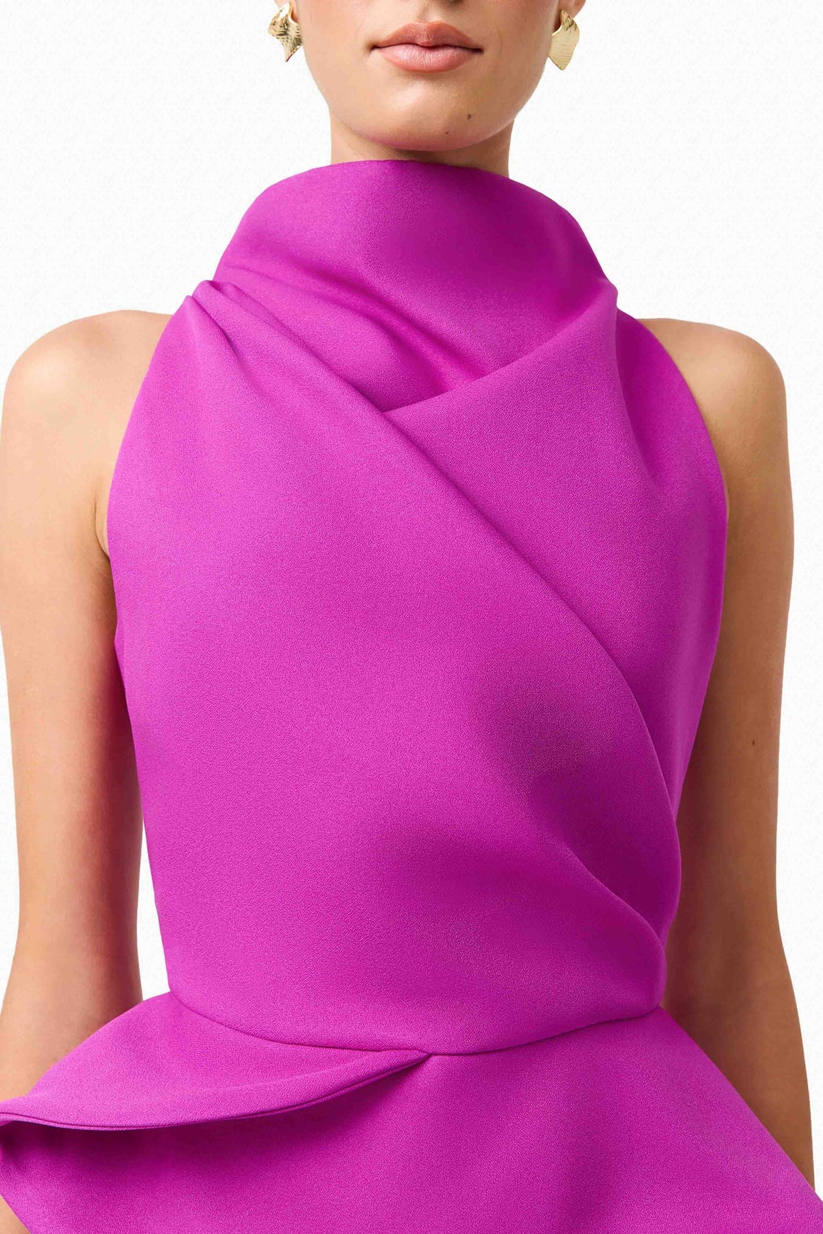 LIORIS PEPLUM GOWN IN PURPLE