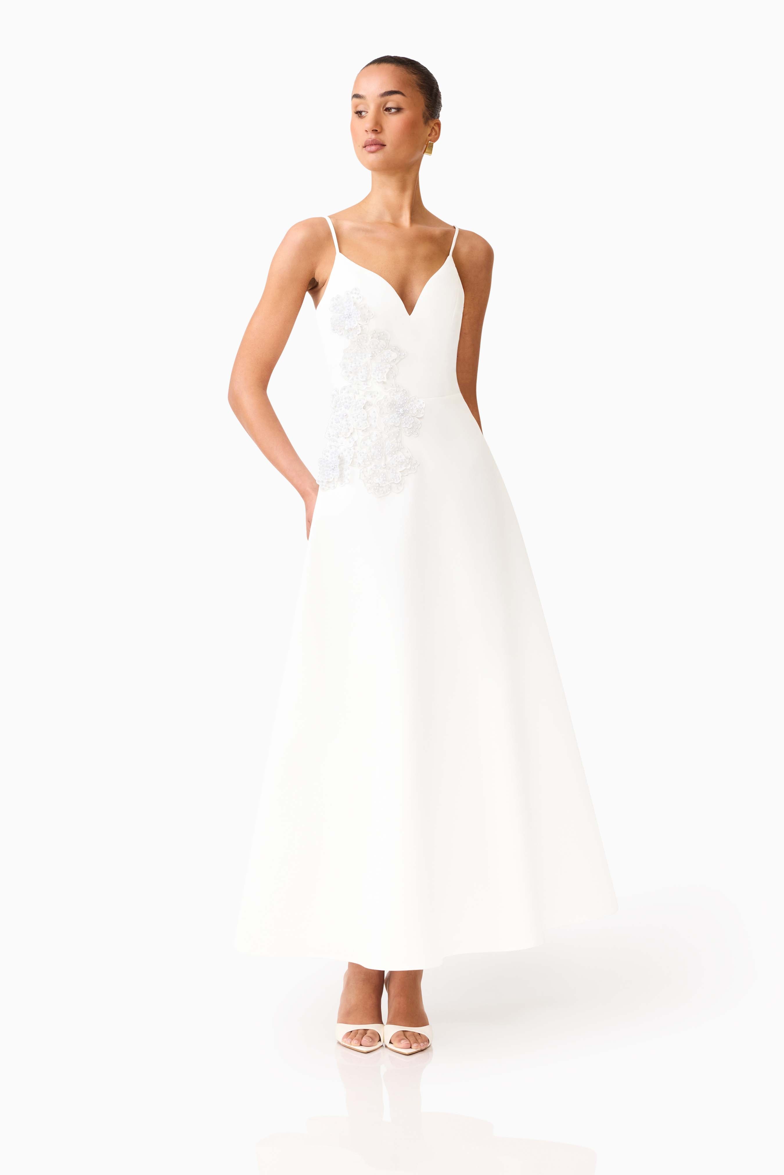 STELLA A LINE GOWN WHITE