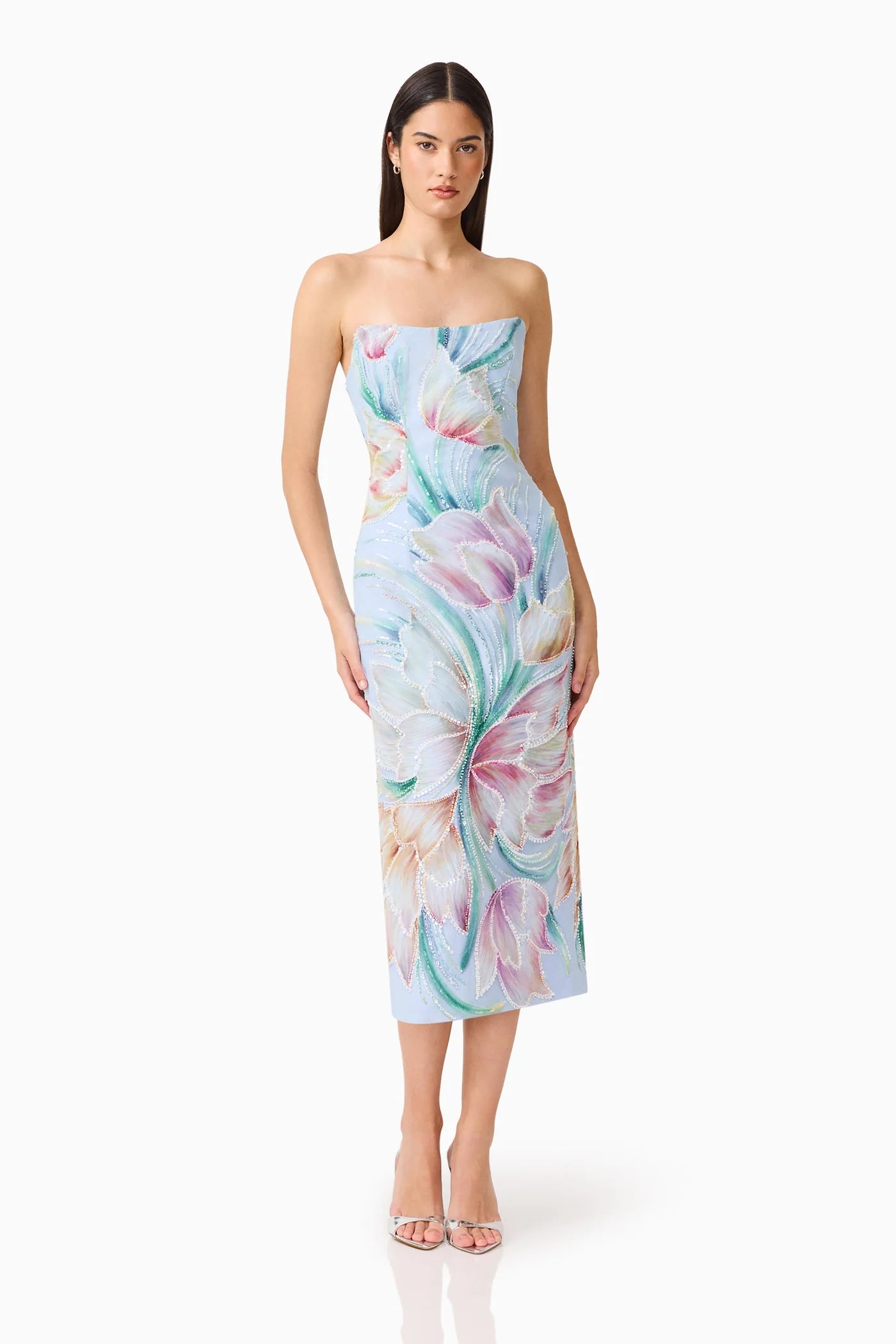 PRISELLE STRAPLESS MIDI DRES