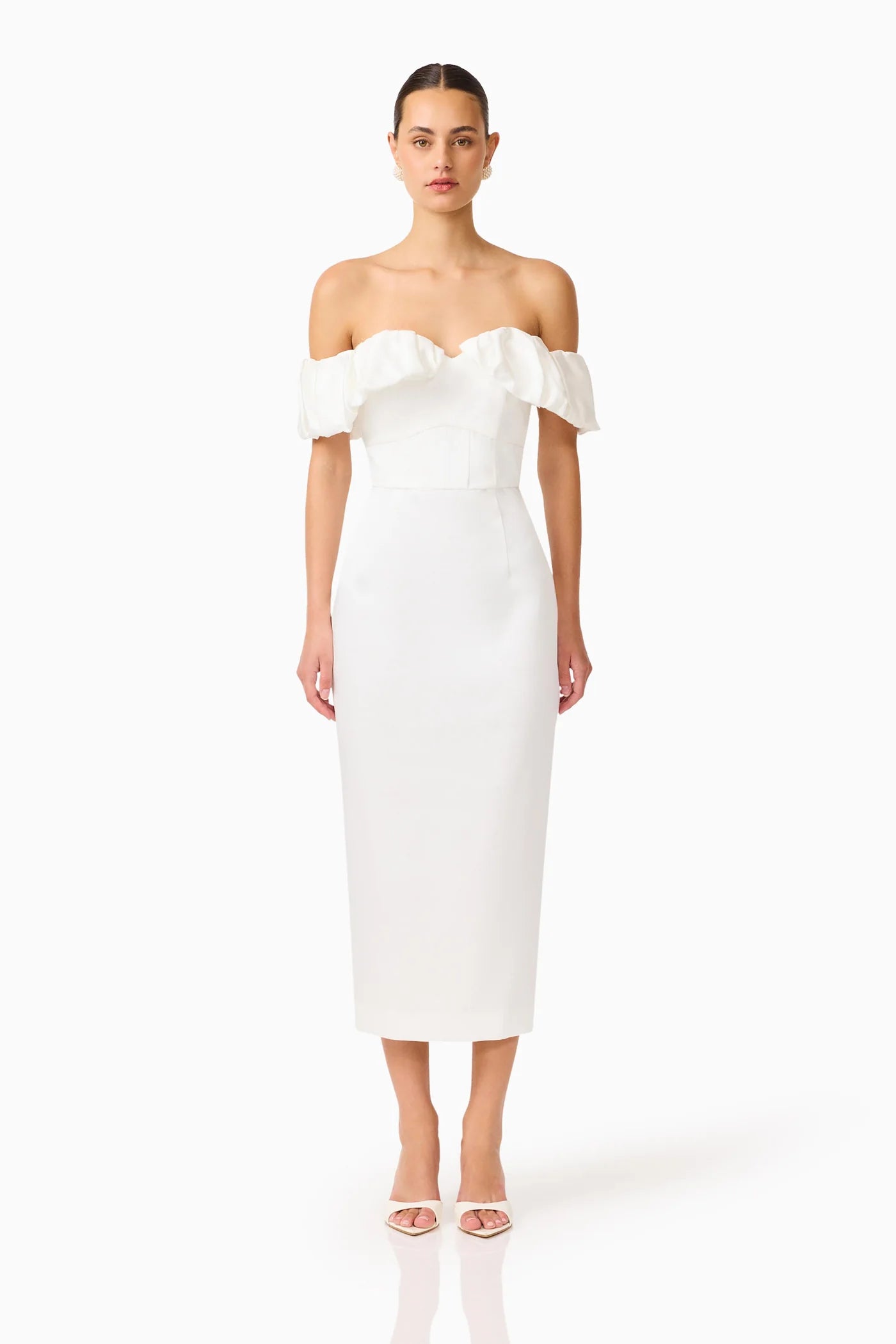 ESPERA OFF SHOULDER MIDI DRESS