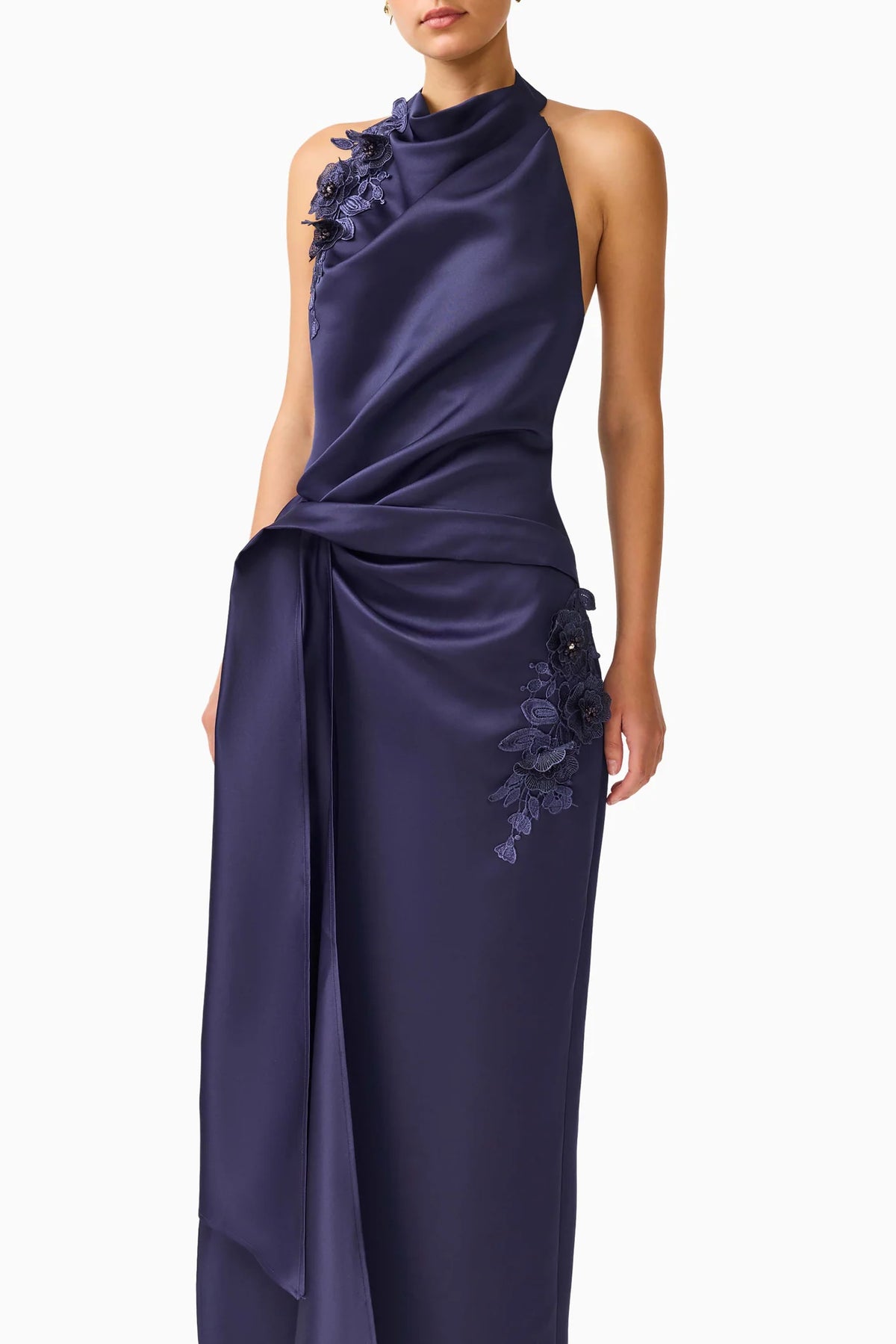 FLOREA HALTER GOWN NAVY