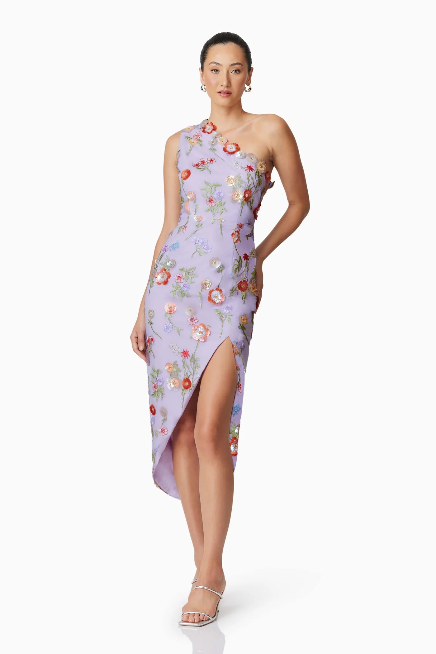 NAYA ONE SHOULDER MIDI DRESS