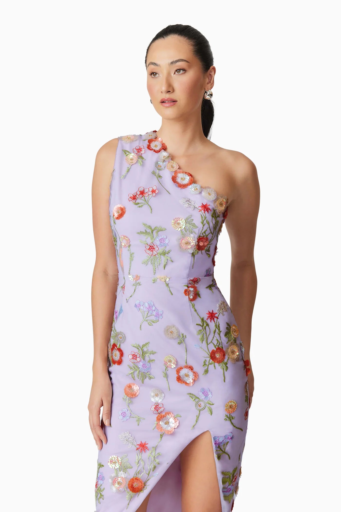 NAYA ONE SHOULDER MIDI DRESS