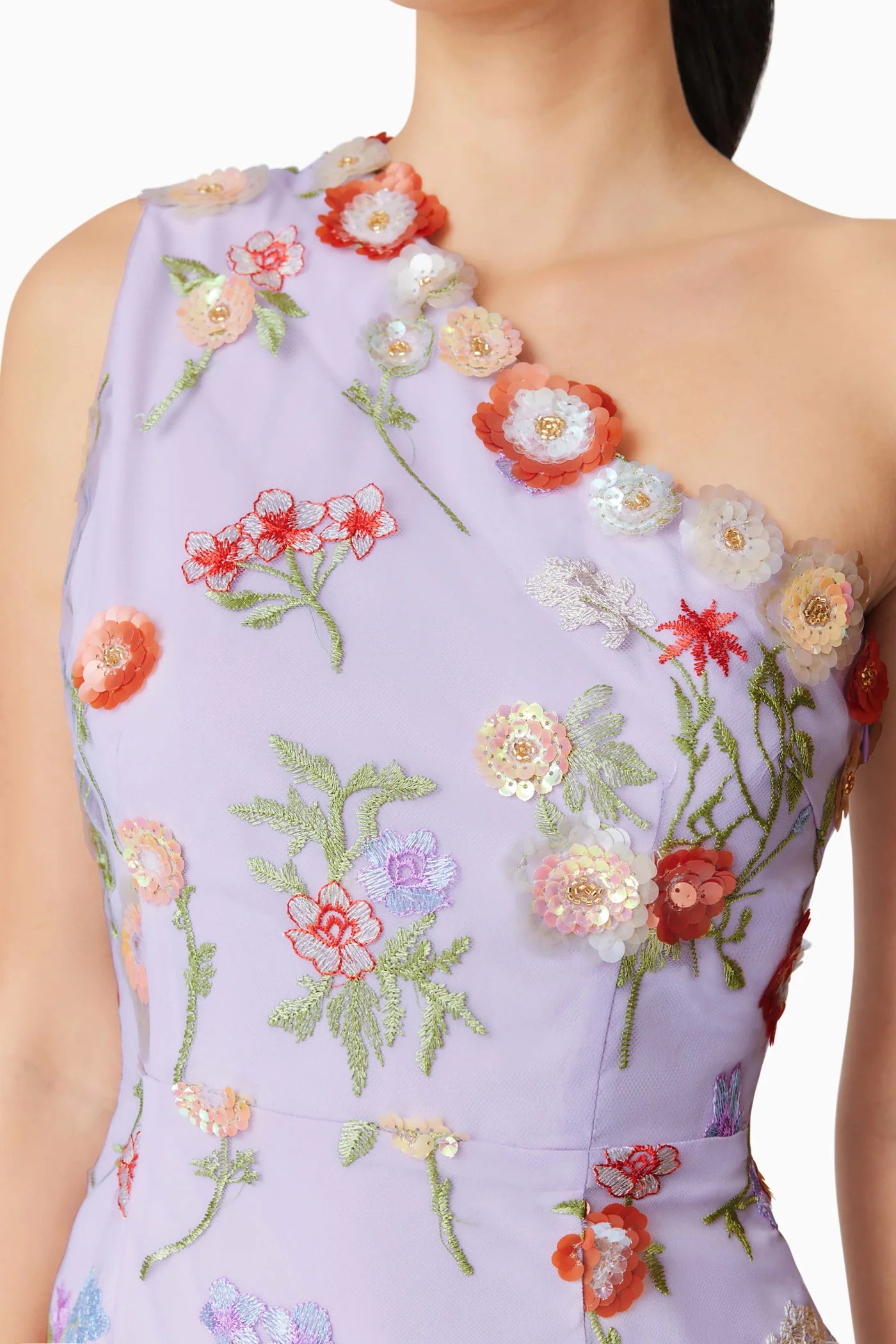 NAYA ONE SHOULDER MIDI DRESS