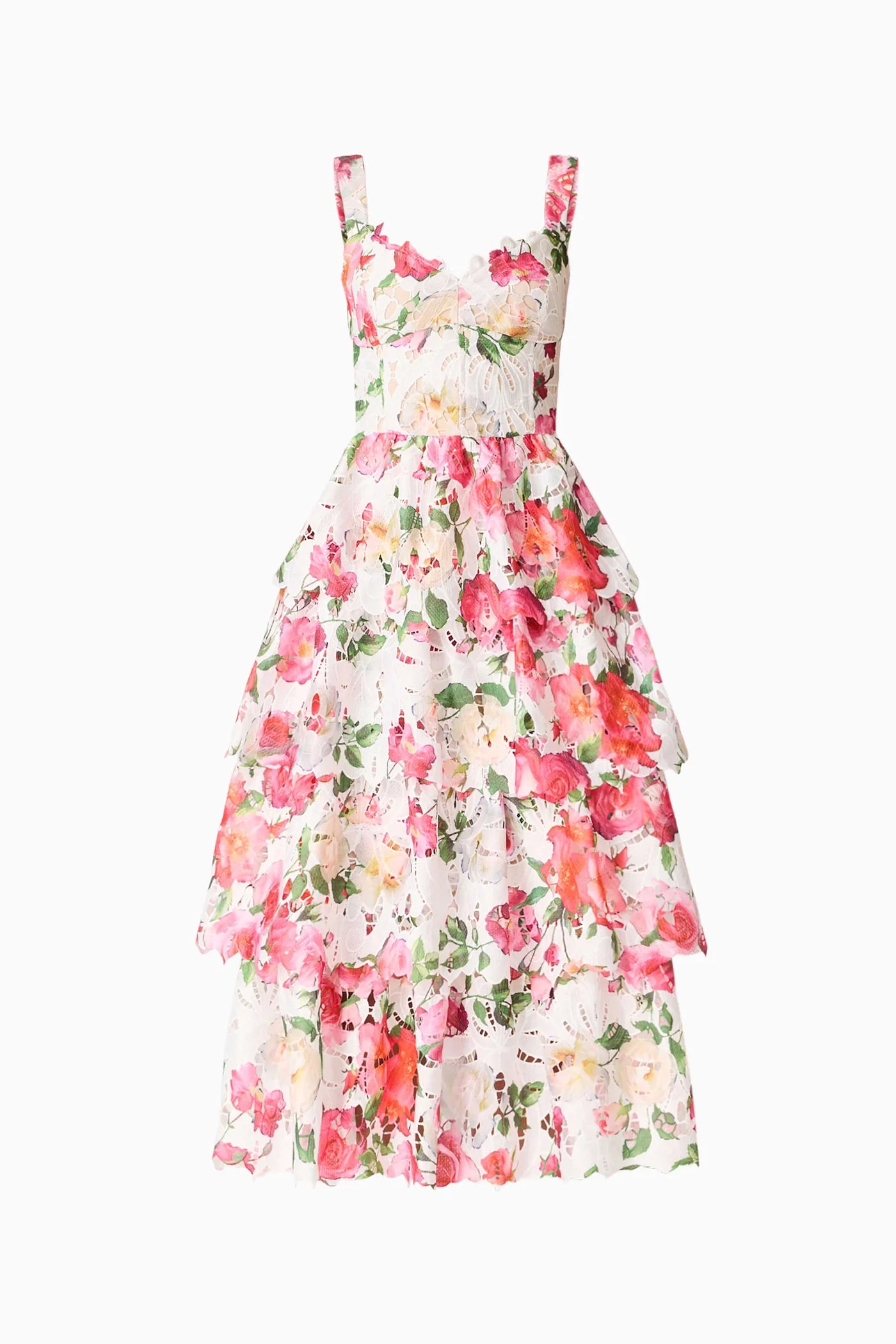 ROSELLE FRILLI MIDI DRESS