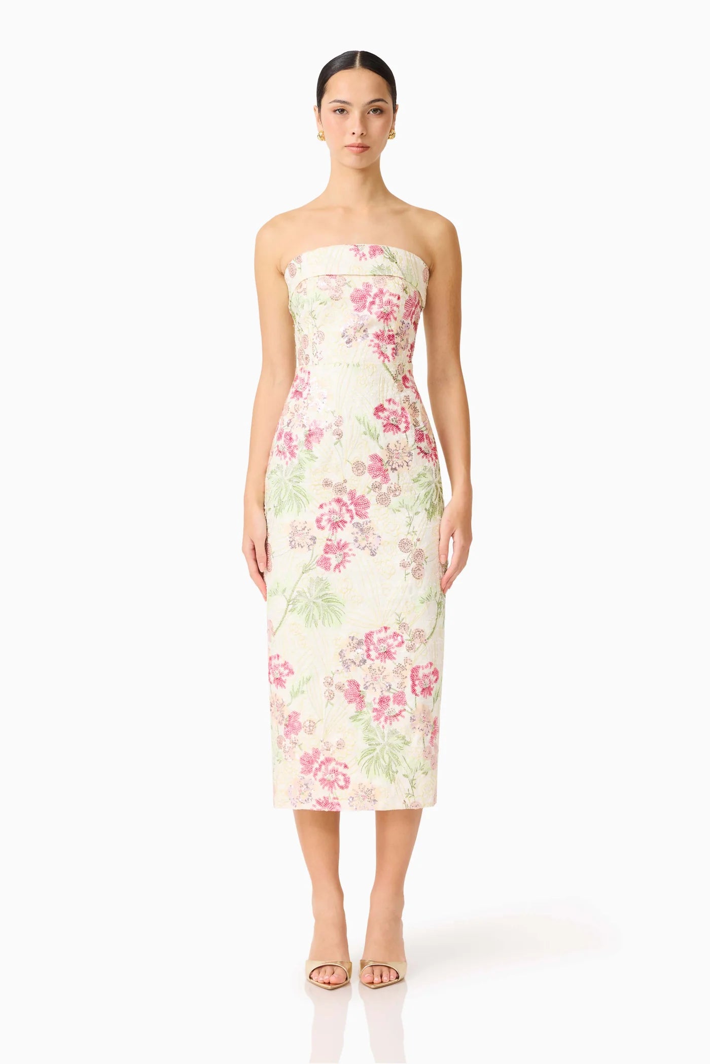 GRETA STRAPLESS MIDI DRESS