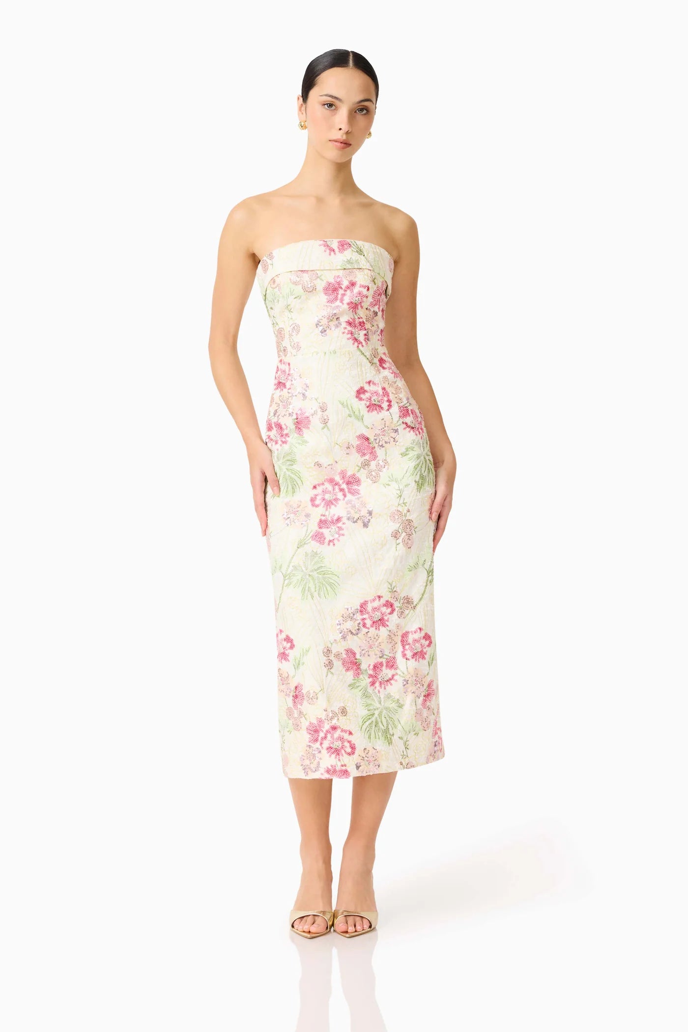 GRETA STRAPLESS MIDI DRESS