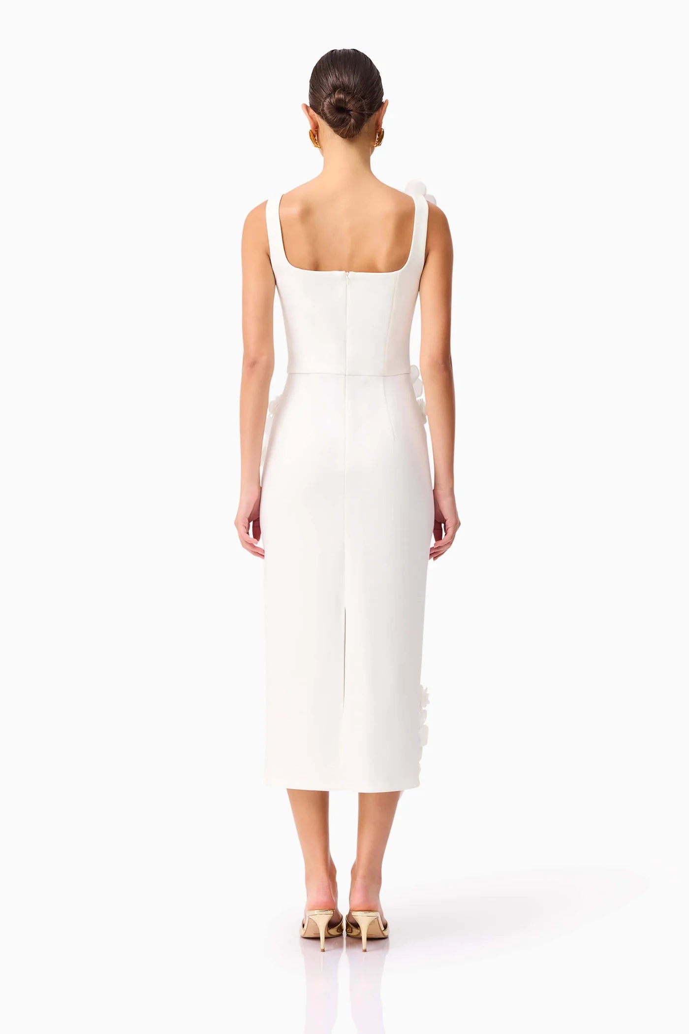 CHANTELLE 3D MIDI DRESS IN WHITE