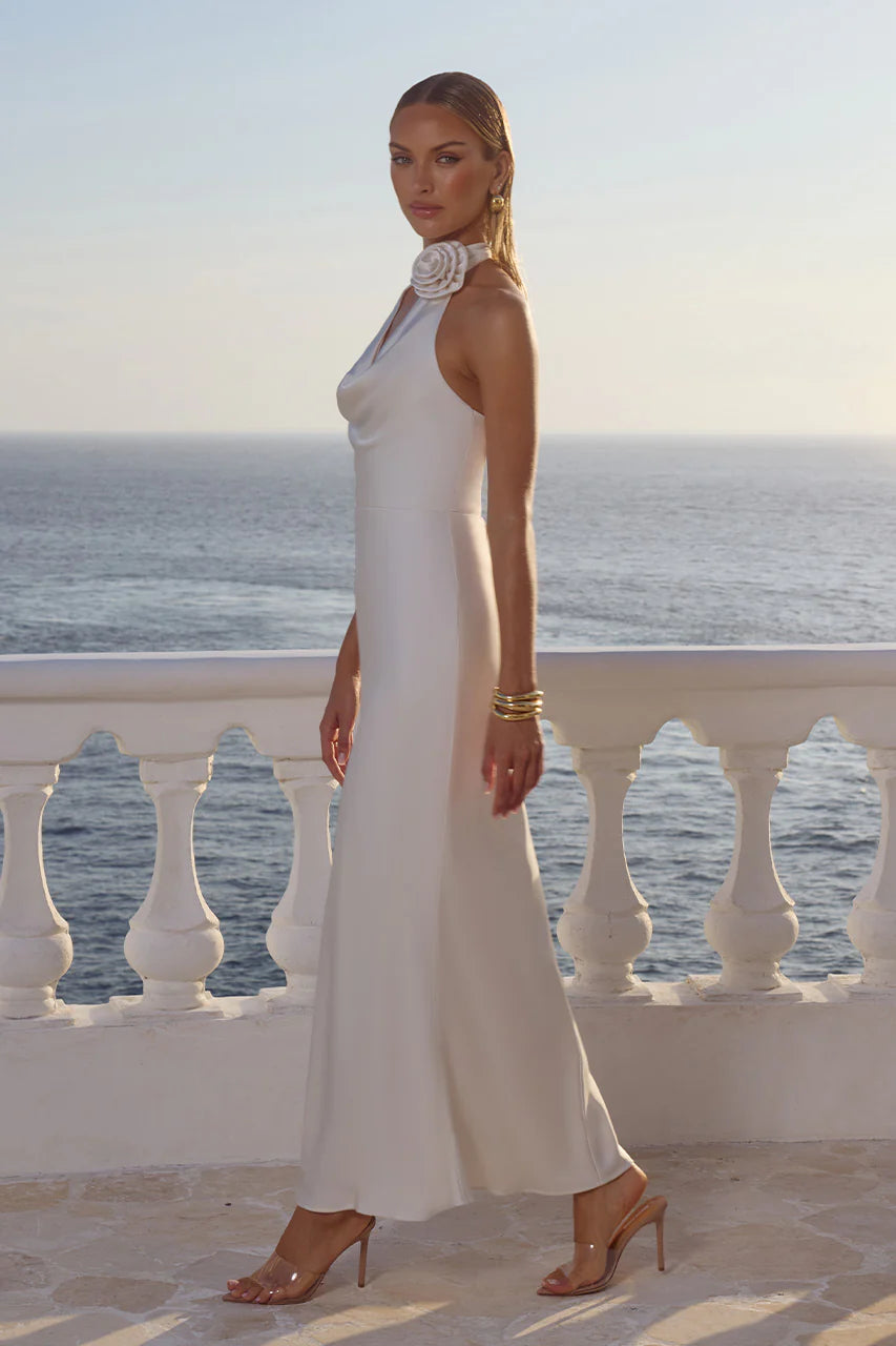 ESTELLE COWL HALTER MAXI PEARL