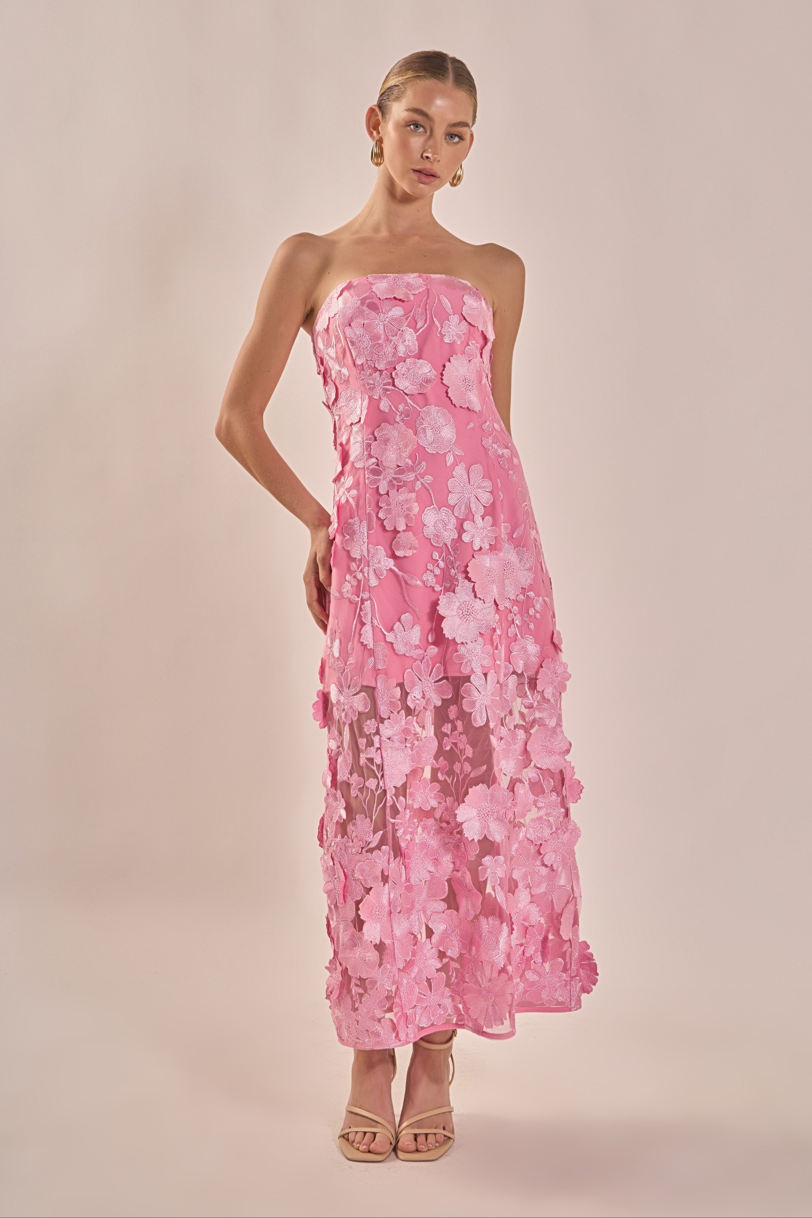 CHANTEL MIDI DRESS PINK