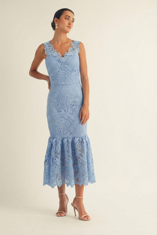 LORENA MIDI DRESS BLUE