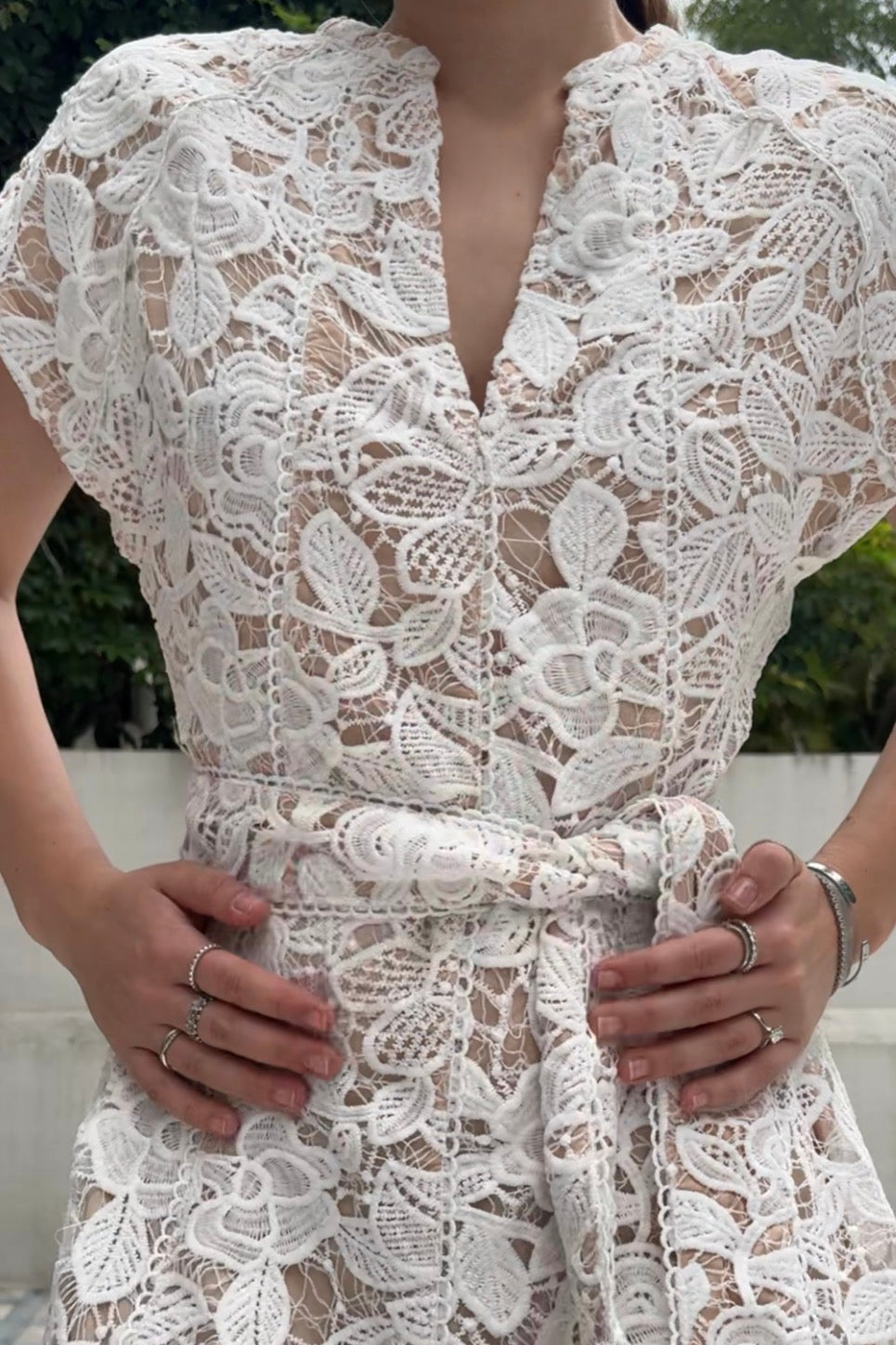 APRIL LACE MIDI DRESS