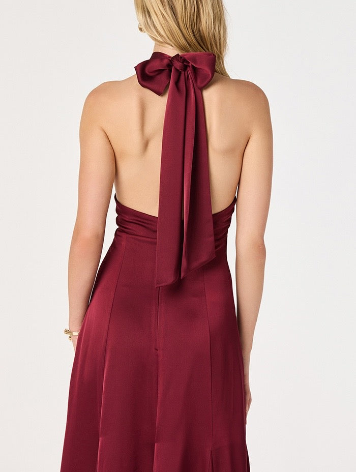 DESIRE BURGUNDY MAXI DRESS