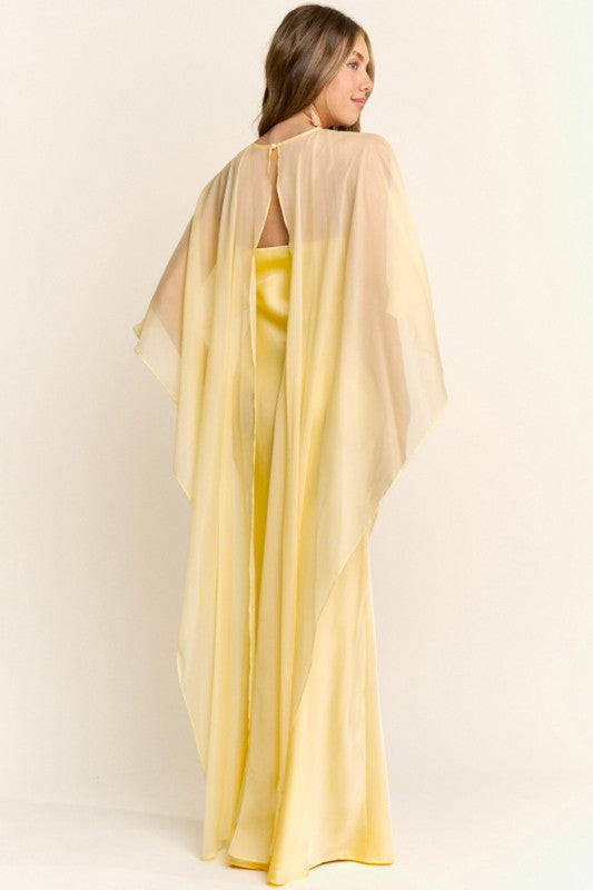 SELENE CAPE DRESS YELLOW
