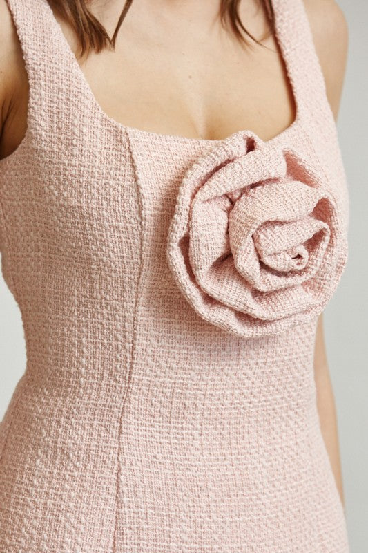 MIRANDA MINI TWEED DRESS BLUSH