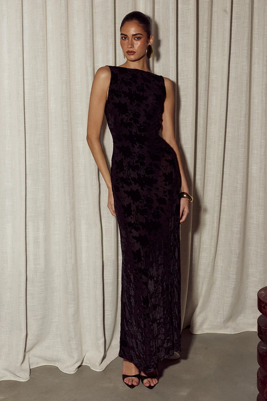 JENNIE BODYSUIT MAXI DRESS - BLACK