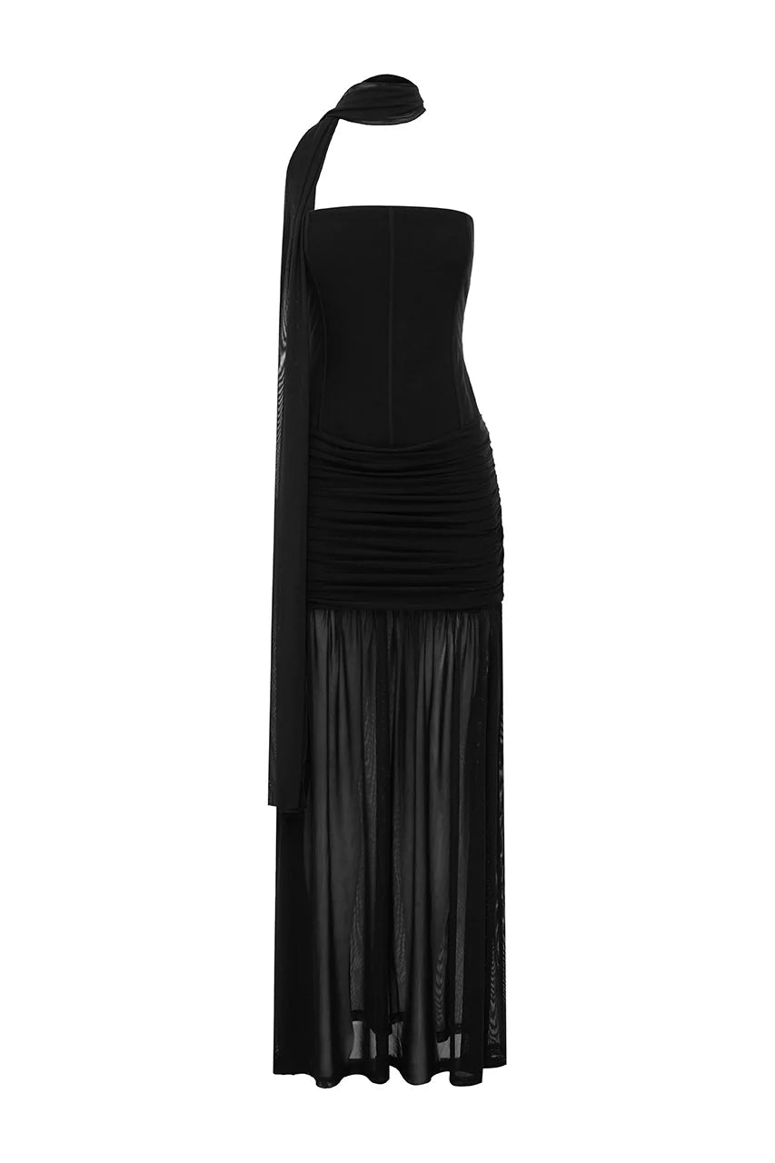 LILLIE CORSET MAXI DRESS BLACK