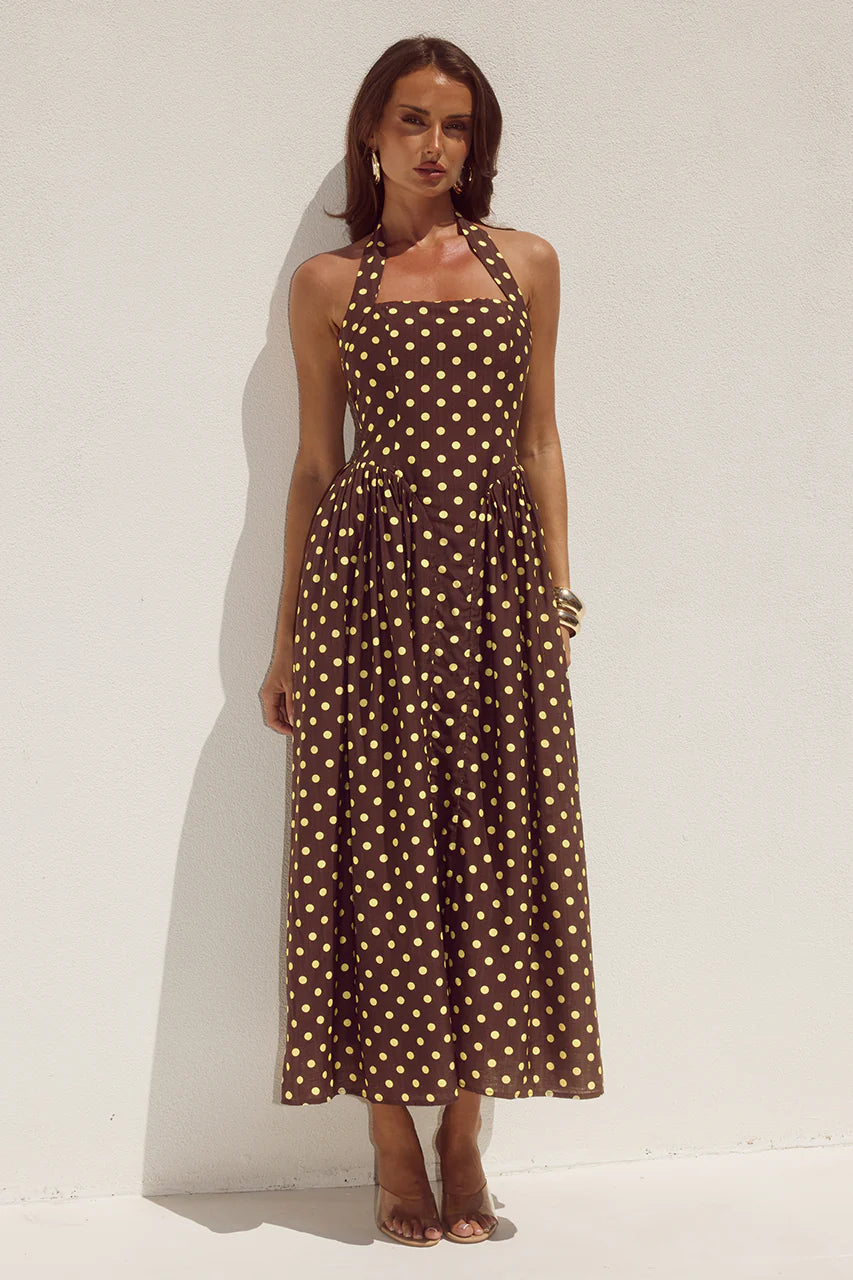 SAMI HALTER MIDI DRESS