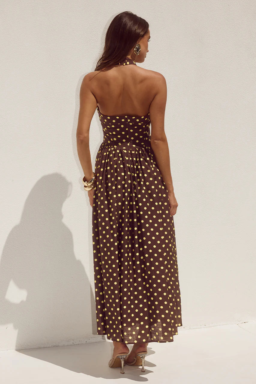 SAMI HALTER MIDI DRESS