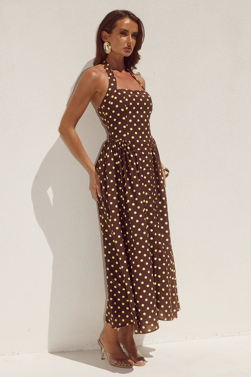 SAMI HALTER MIDI DRESS
