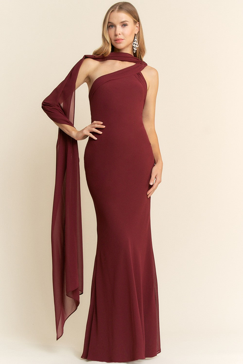 ANDREA GOWN BURGUNDY