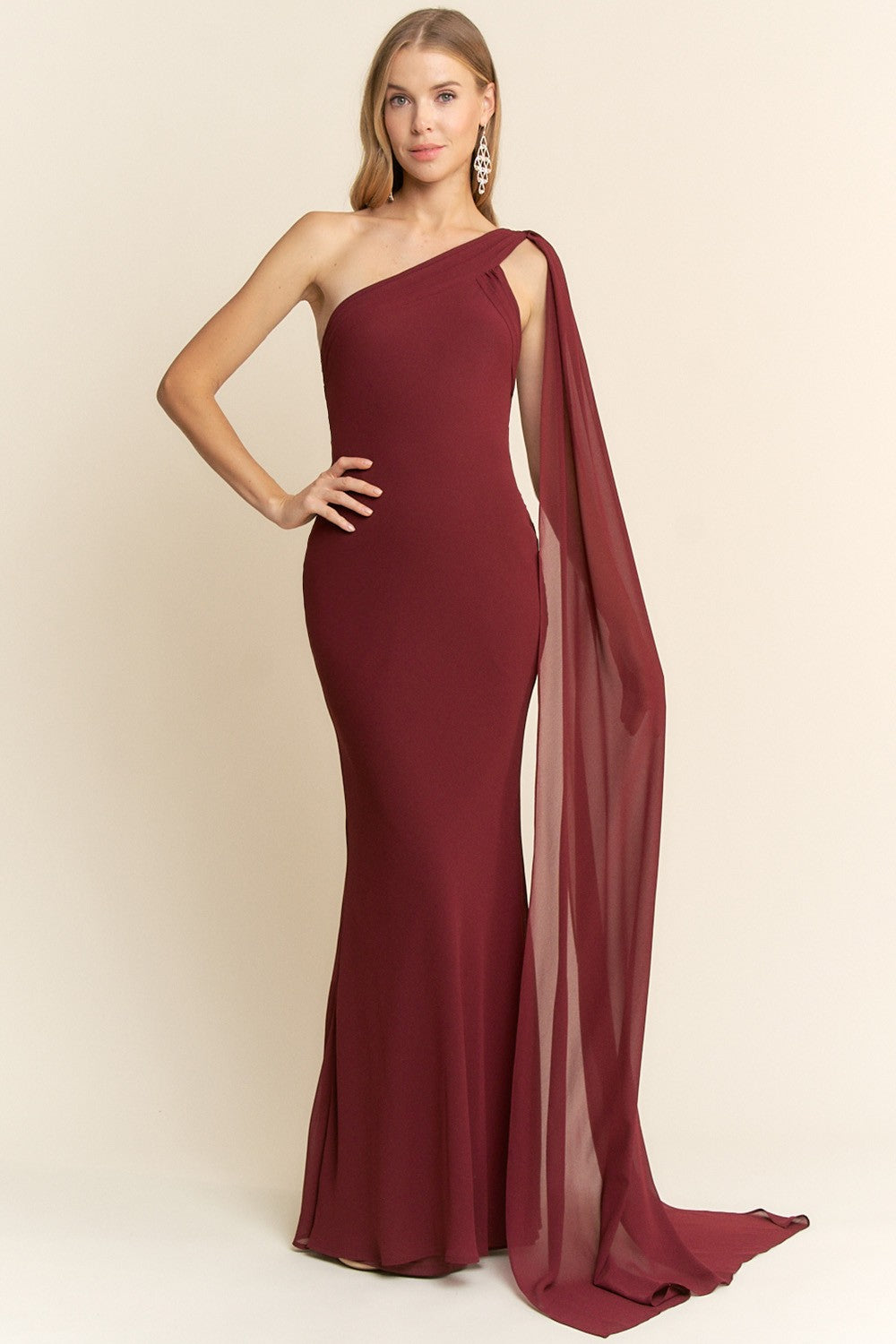 ANDREA GOWN BURGUNDY