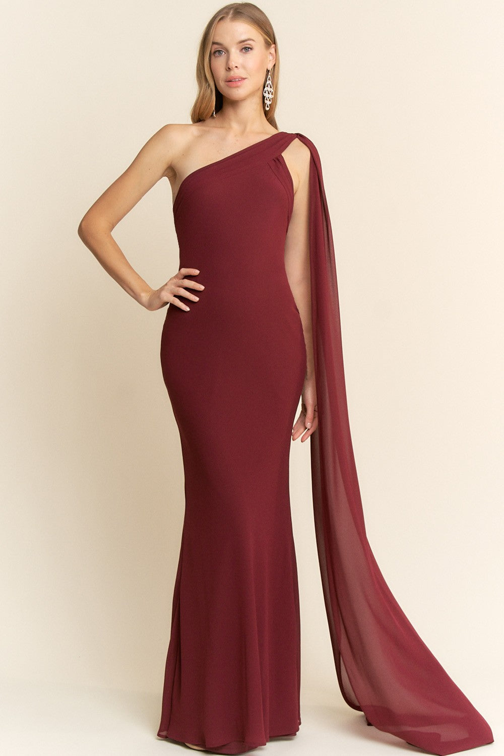 ANDREA GOWN BURGUNDY
