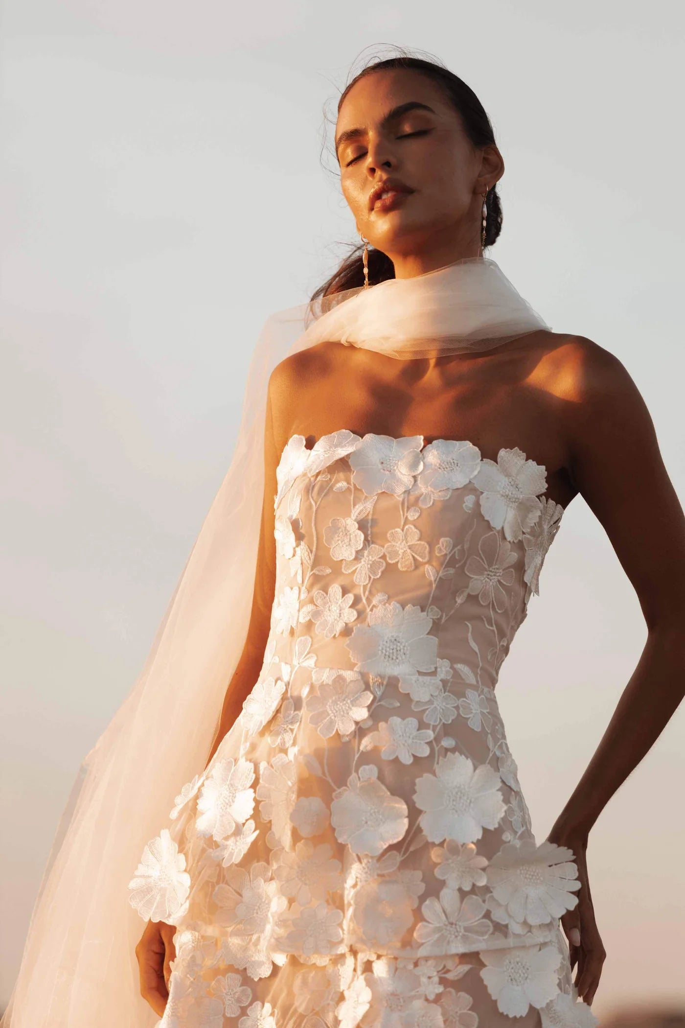 SELENE MAXI DRESS TIERED 3D WHITE
