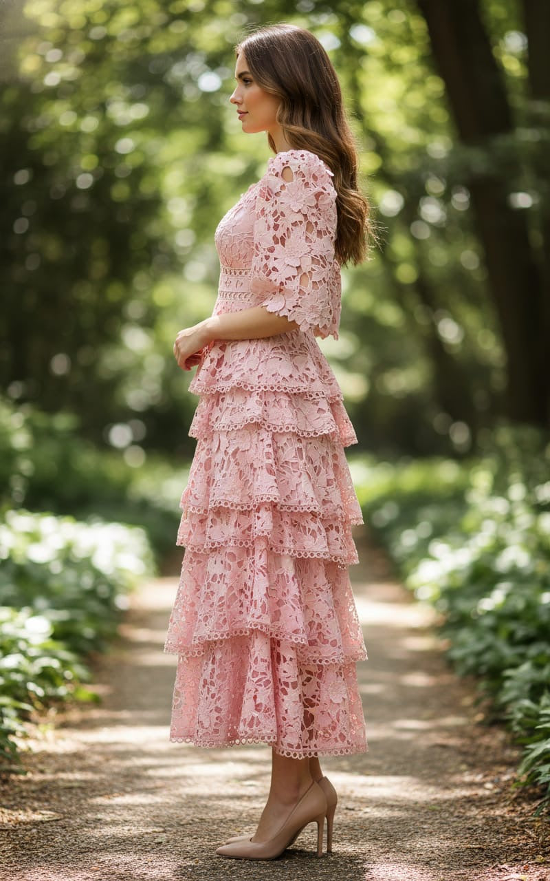 DAMIANA MIDI DRESS PINK